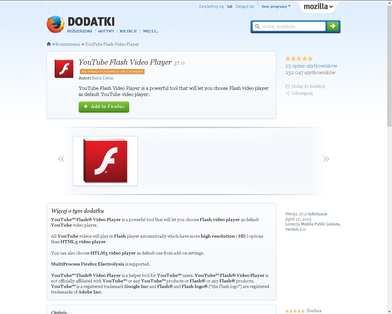 Przeglądarka firefox pusty filmik Youtube