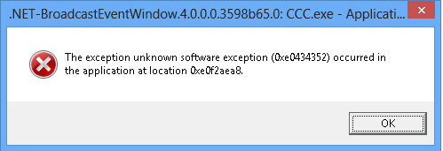Błąd CCC.EXE exception 4.0.0.3598b655.0